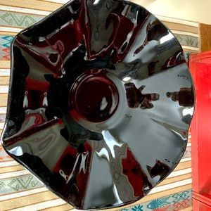 Black amethyst 11” fluted bowl in excellent condition.